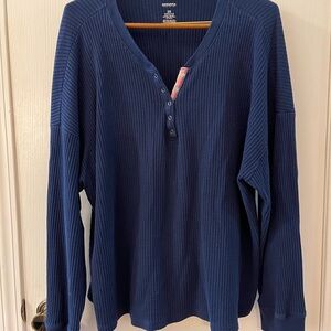 Sonoma Navy Textured Women's Plus Top